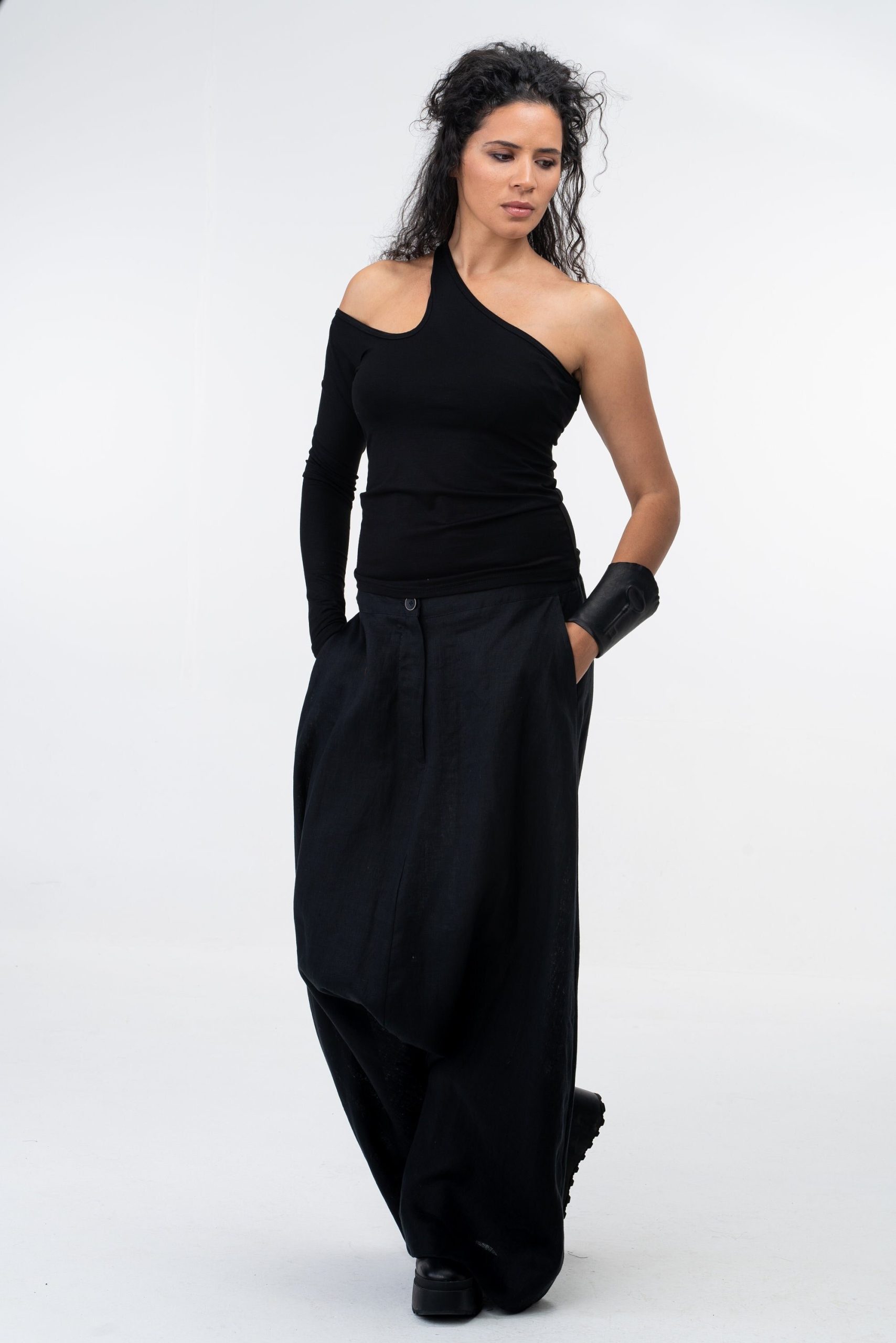 Handmade Sheer Black Blouse: Extravagant Sleeveless Top